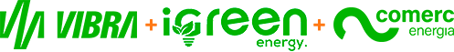 Logotipos da iGreen, Vibra Energia e Comerc Energia