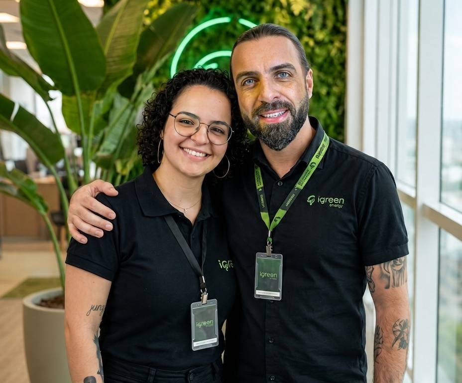 Família brasileira economizando na conta de luz com o aplicativo iGreen Energy